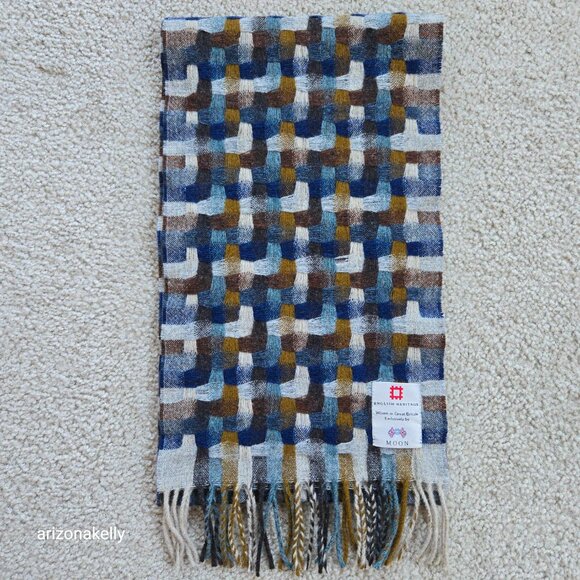 NWOT Abraham Moon Lambswool Wool Woven Fringe Scarf - Picture 8 of 8